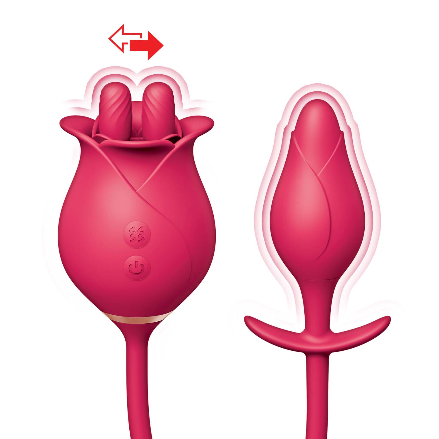Clit-tastic Tulip Finger Massager & Plug - Red - Image 3