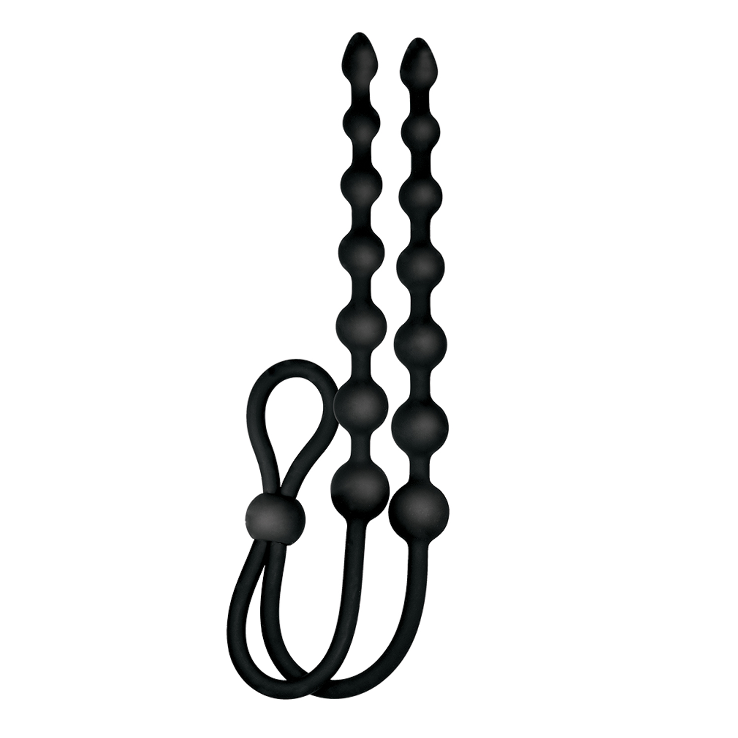 Ass-sation Dual Silicone Anal Beads - Black - Image 2