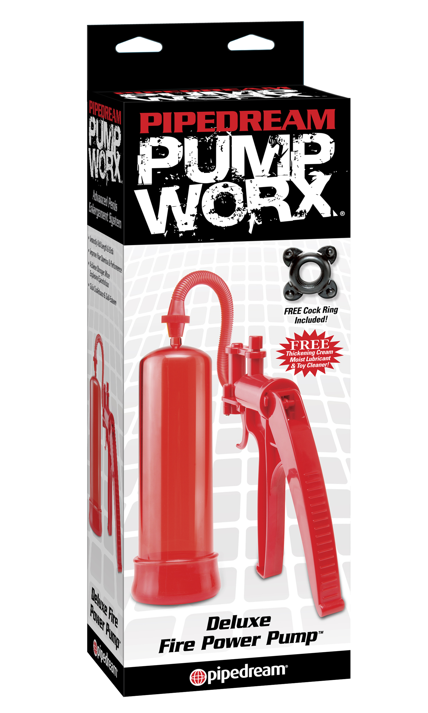 Cal Exotics Fireman's Pump With Super Suction Power Erection Enhancer Penis Pump Red