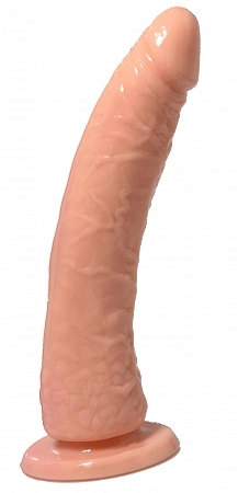 BASIX RUBBER WORKS 7IN FLESH SLIM DONG W/ SUCTION CUP  