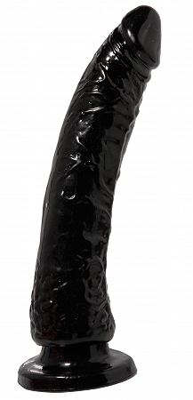BASIX RUBBER WORKS 7IN BLACK SLIM DONG W/ SUCTION CUP  