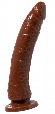 BASIX RUBBER WORKS 7IN BROWN SLIM DONG W/ SUCTION CUP  - PD422329