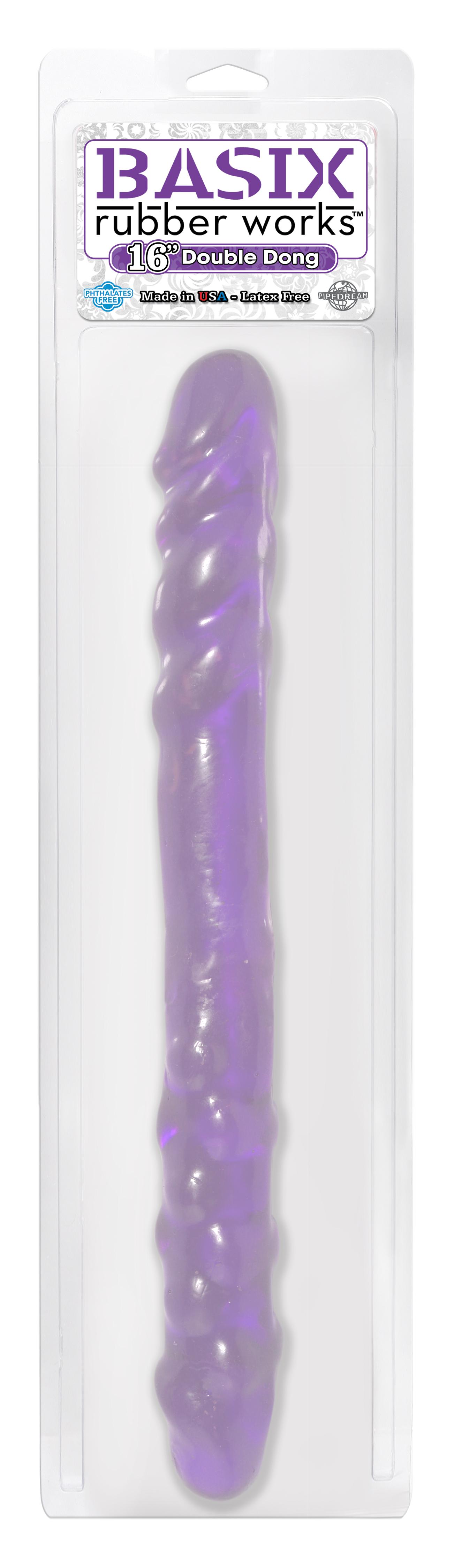 BASIX RUBBER WORKS 16IN DOUBLE DONG PURPLE  