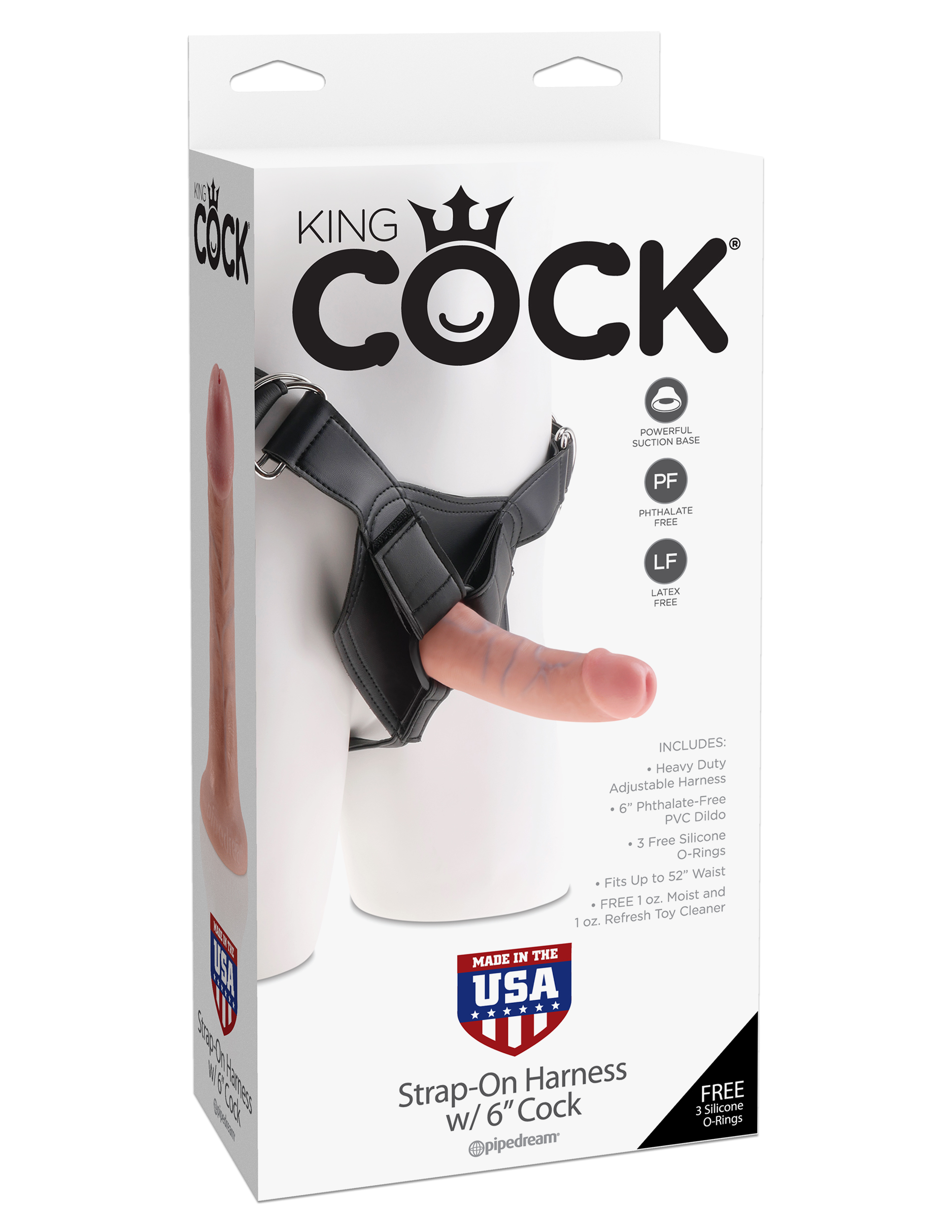 KING COCK STRAP ON HARNESS W/6 COCK FLESH " 