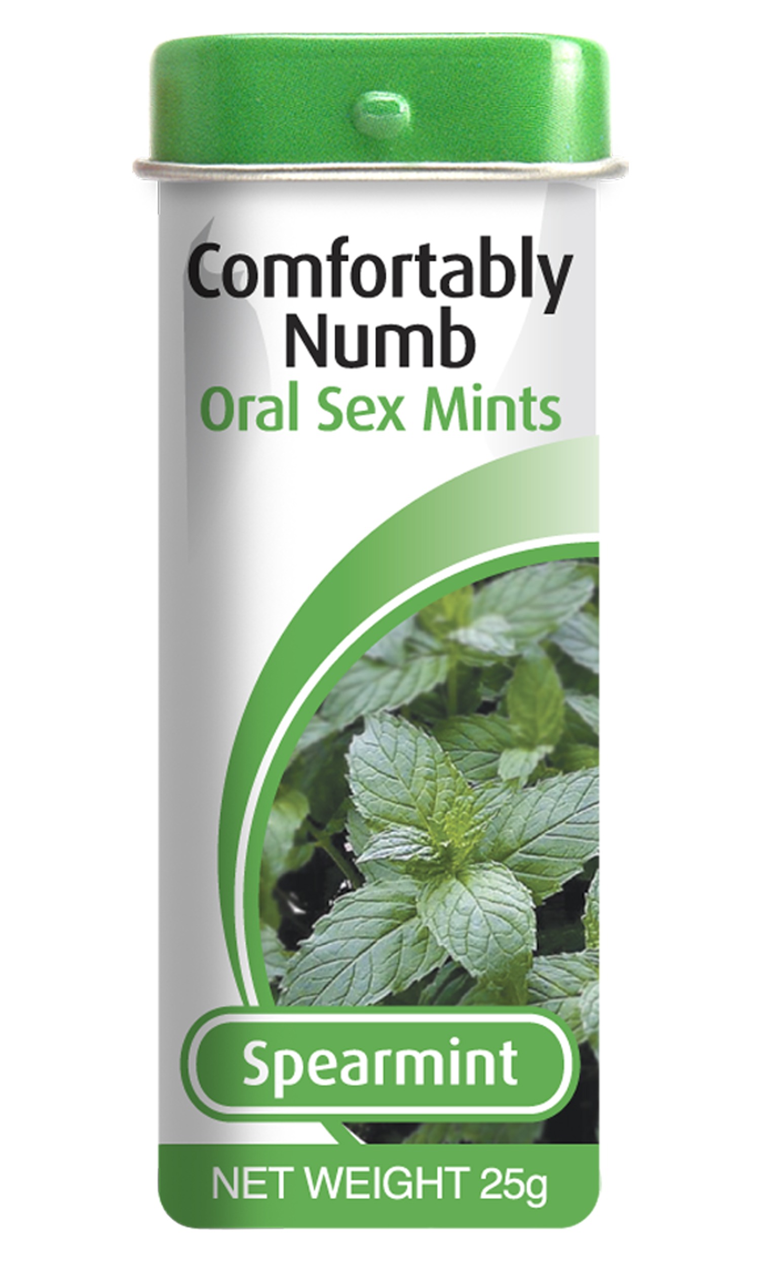Comfortably numb oral sex mints spearmint.