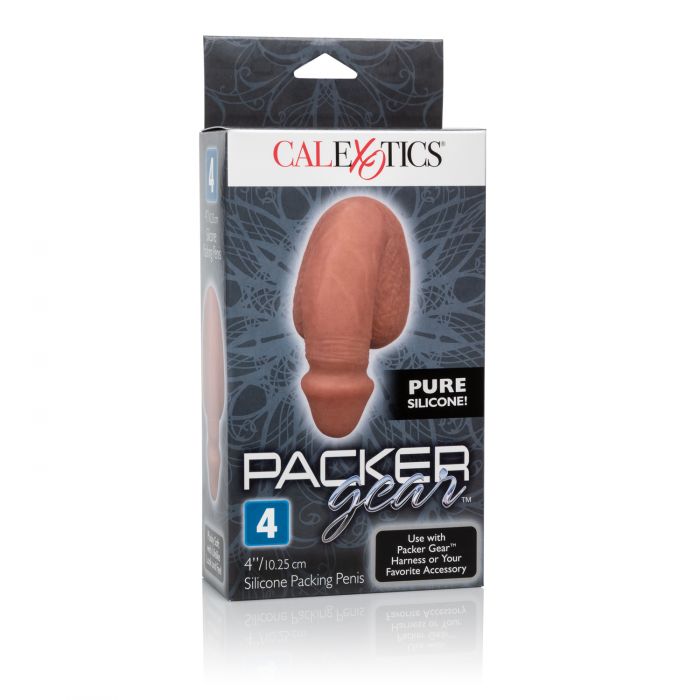 PACKER GEAR 4IN SILICONE PENIS BROWN - SE158030