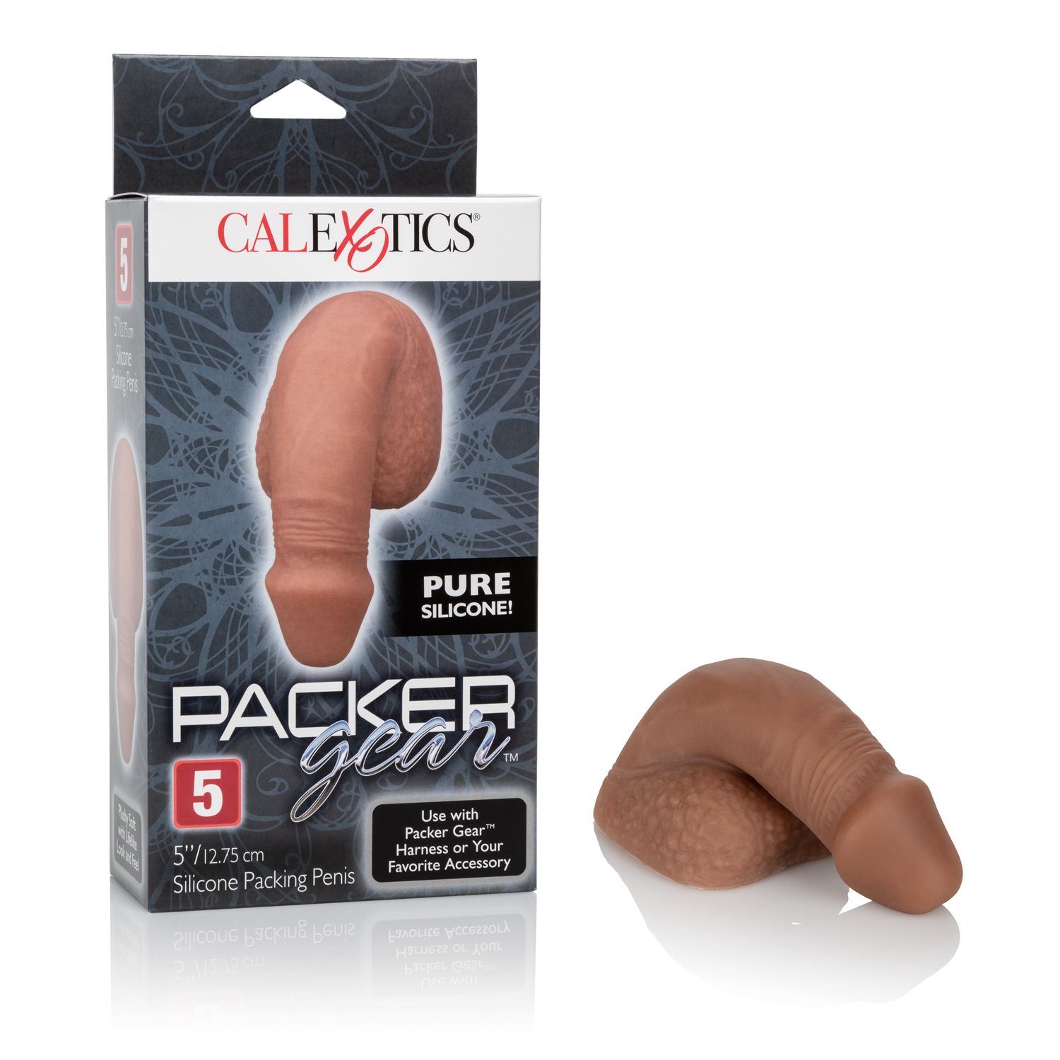 PACKER GEAR 5IN SILICONE PENIS BROWN - SE158130