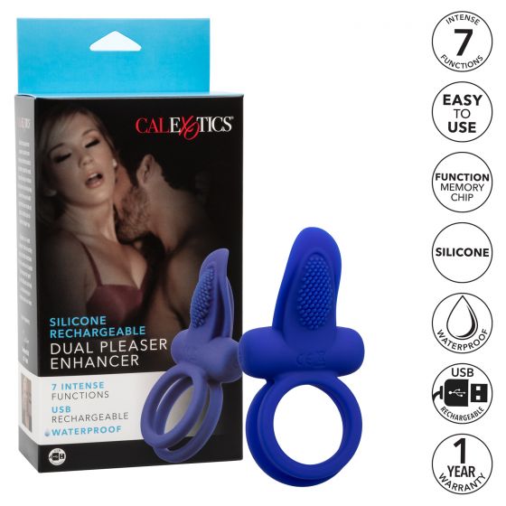 SILICONE RECHARGEABLE DUAL PLEASER ENHANCER - SE184315