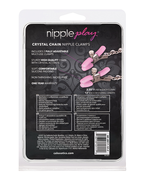 NIPPLE PLAY CRYSTAL CHAIN NIPPLE CLAMPS PINK - SE261710