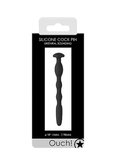 Ouch! Silicone Penis Plug w/ Ribbing 0.4IN/ 11MM - Image 2