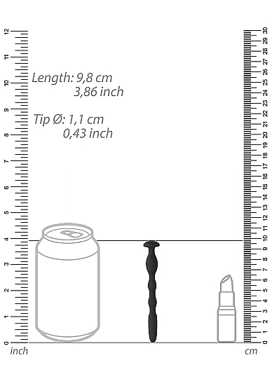 Ouch! Silicone Penis Plug w/ Ribbing 0.4IN/ 11MM - Image 3