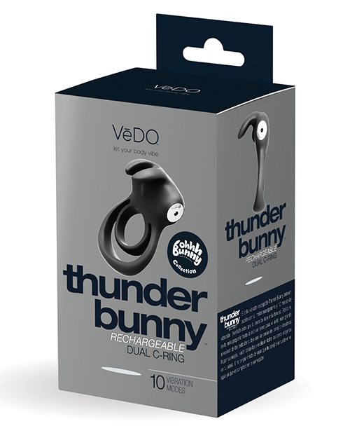VEDO THUNDER BUNNY DUAL RING RECHARGEABLE BLACK PEARL 