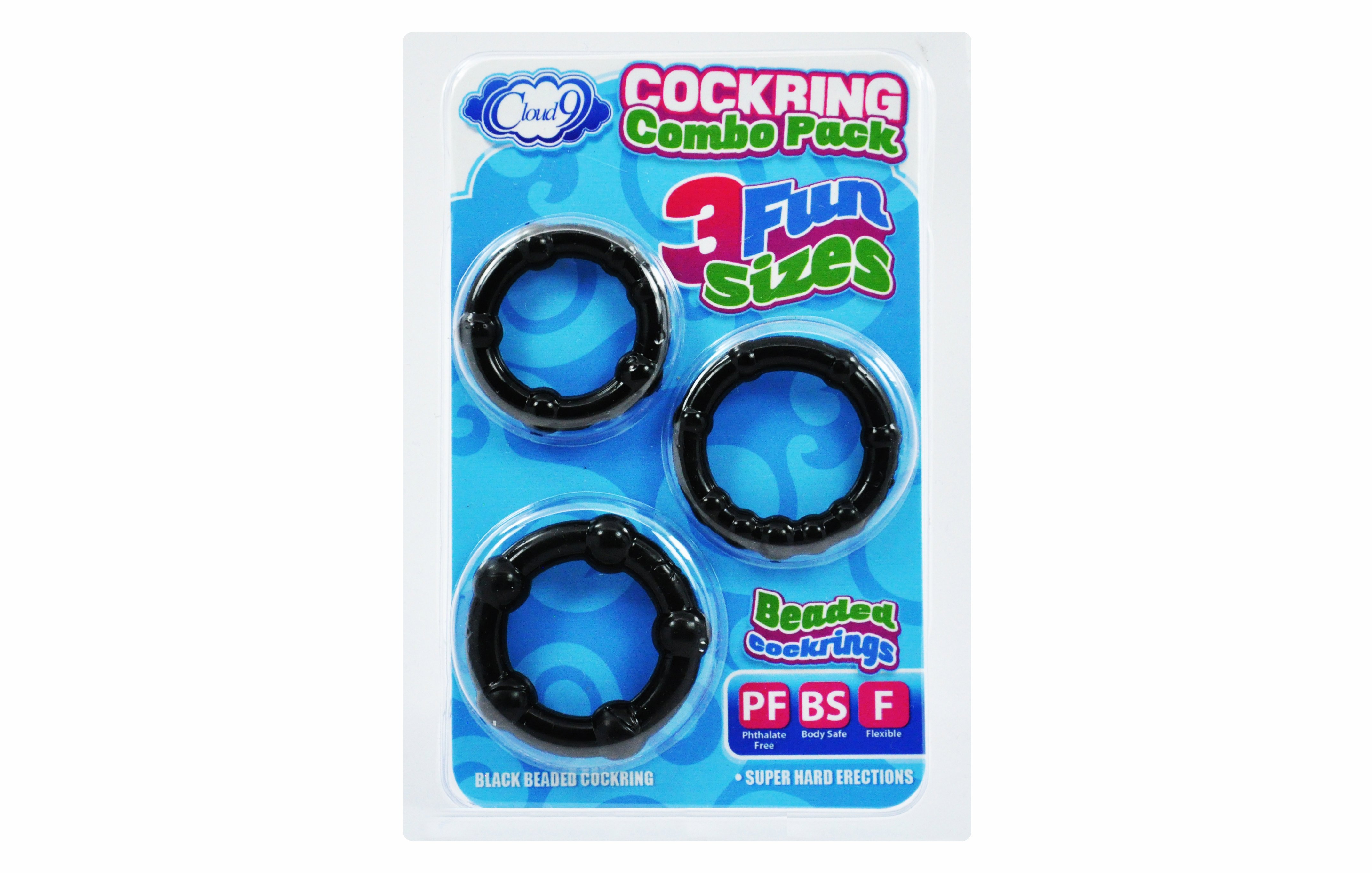 CLOUD 9 COCKRING COMBO BEADED BLACK 