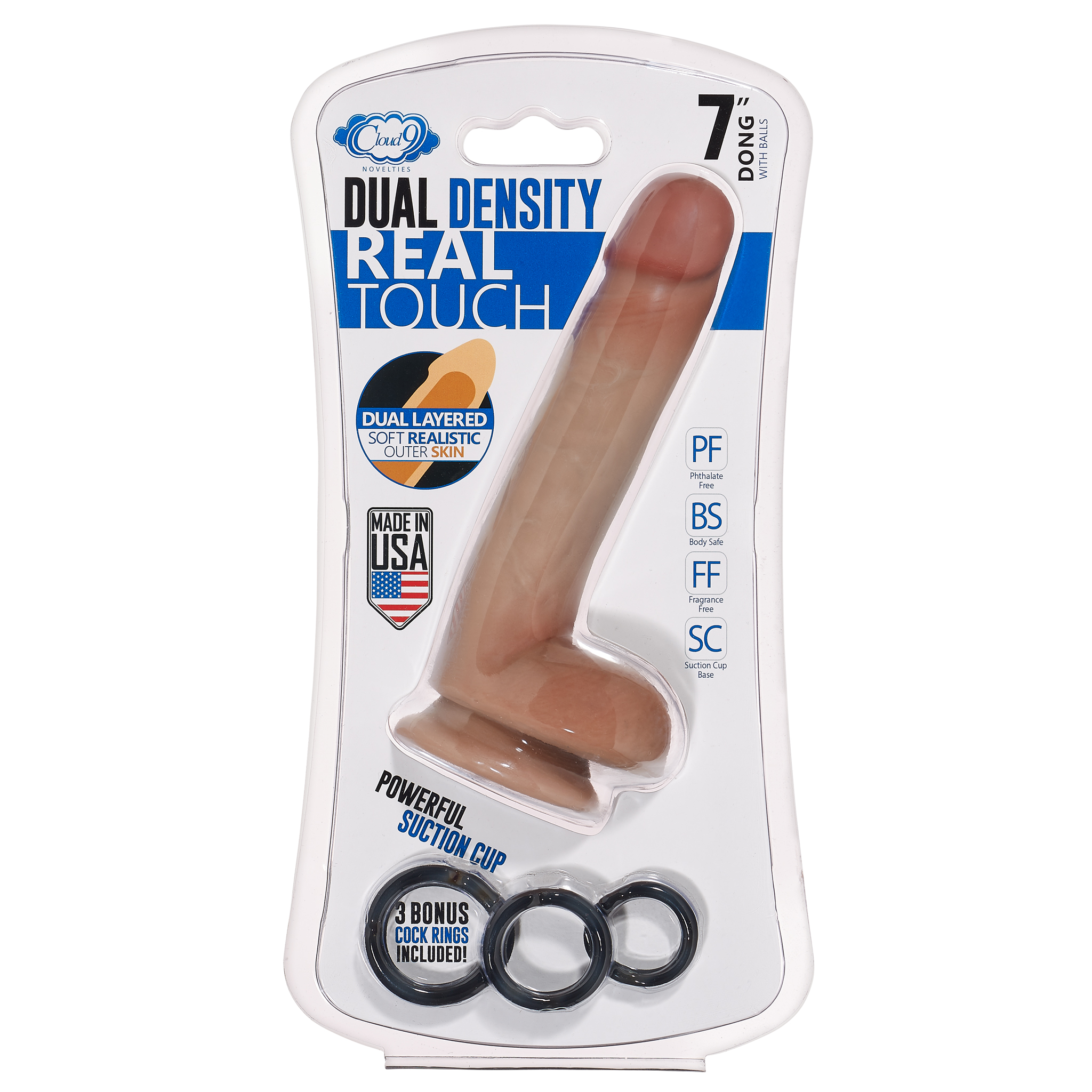 CLOUD 9 DUAL DENSITY REAL TOUCH 7IN W/ BALLS TAN/ MOCHA 