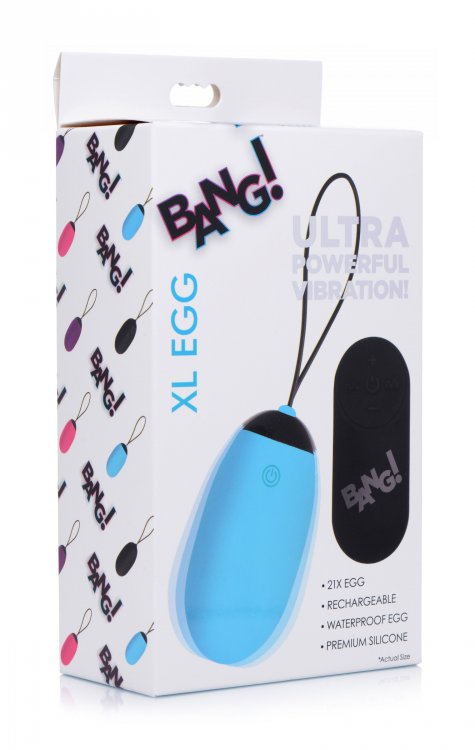 BANG! XL VIBRATING EGG BLUE - XRAG331BLU