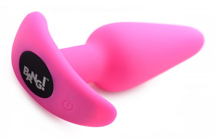 Bang! 21X Vibrating Silicone Butt Plug w/ Remote - Pink - Image 5
