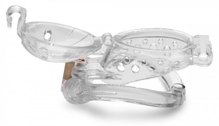 MASTER SERIES CUSTOME LOCKDOWN CHASTITY CAGE CLEAR - XRAG891CLR