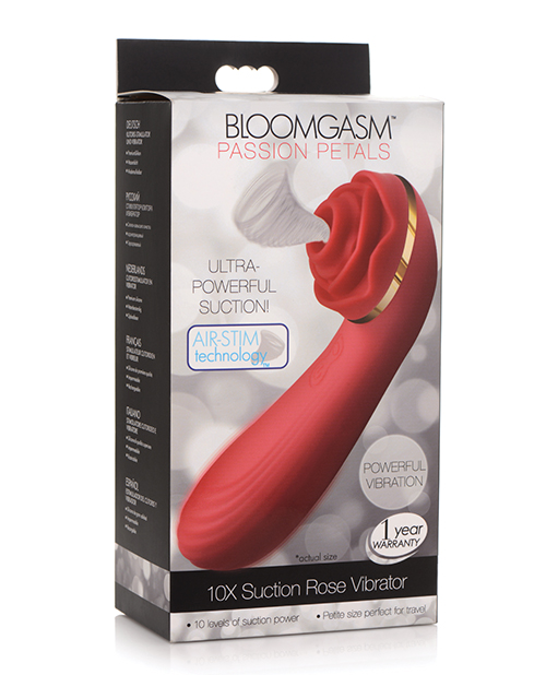 INMI BLOOMGASM PASSION PETALS SUCTION ROSE VIBRATOR RED 